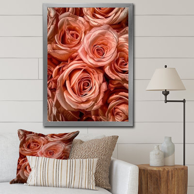 «Beautiful Blossoming Pink Roses», reproduction sur toile