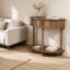 31,5 pouces cannelé demi-lune console de table de ferme en noyer avec canapé et table de décor d'entrée moderne pour vestibule de salon