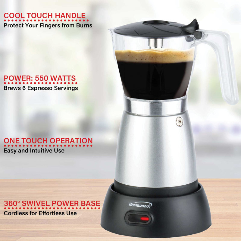 Brentwood Semi-Automatic Espresso Machine, Silver