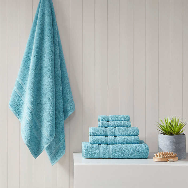 100% Turkish Cotton 6 Piece Towel Set, Aqua
