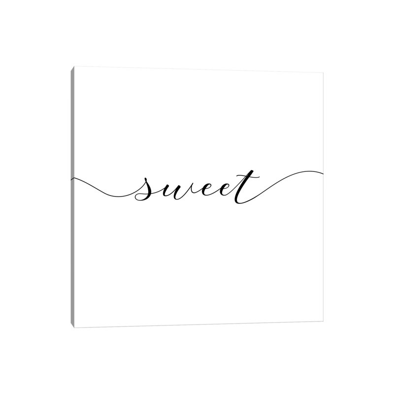 Sweet Dreams I - Square - Reproduction d'art textuel sur toile tendue, H 12 po x l 12 po x P 0,75 po