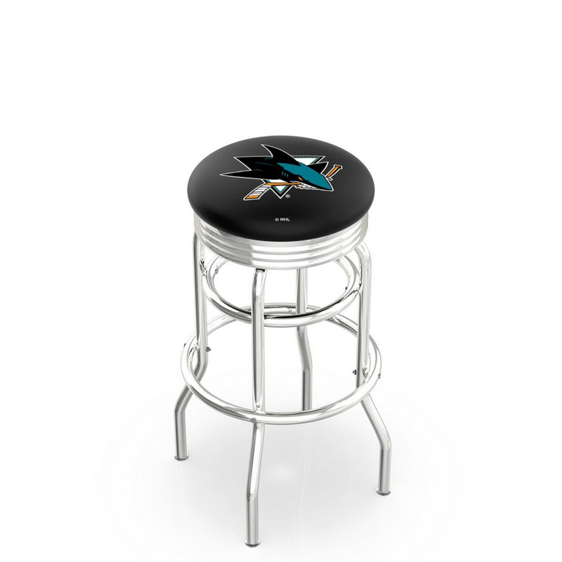 NCAA Bar & Counter Stool, San Jose Sharks, Counter Stool (25" Seat Height)