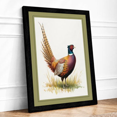 Pheasant in Profile Botanical - Framed Print