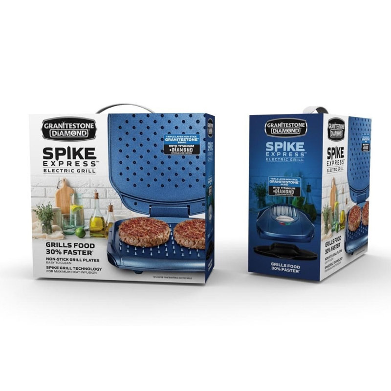 Blue Diamond Infused Non-Stick Electric Countertop Grill