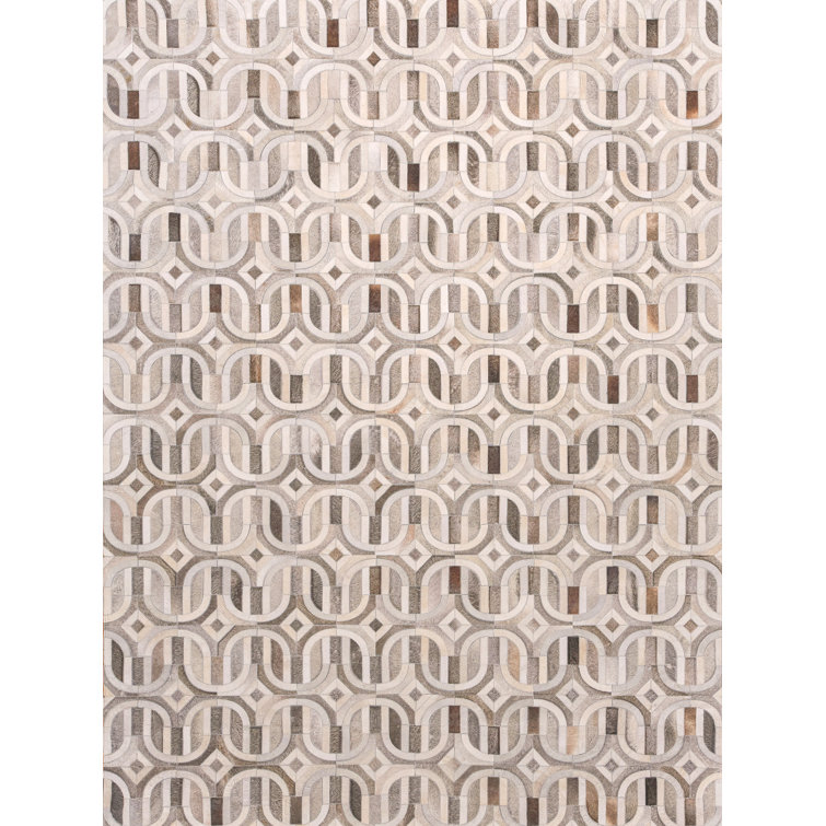 Natural Hide Cowhide Geometric Area Rug