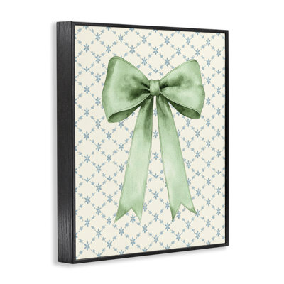 «Green Bow on Rose Quilt», giclée encadrée par Petal Prints Design