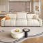 Coussin de canapé modulaire en cuir blanc-858151842-858151843