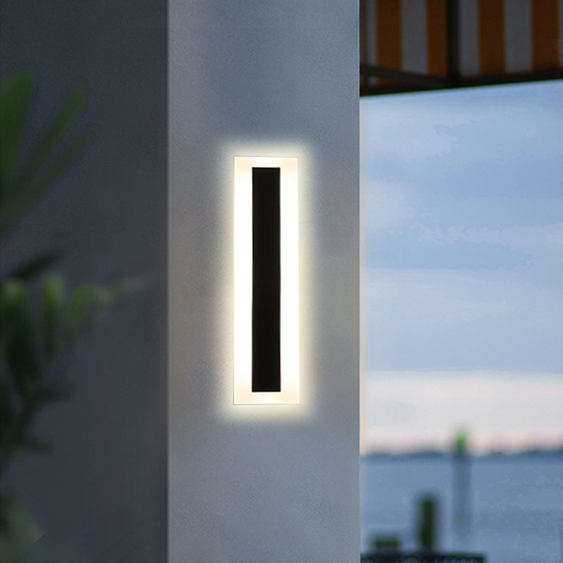 Eljan Linear Outdoor LED Wall Light with Back Plate, 15.8" H x 3.2" W x 1.6" D