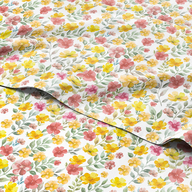 4 Piece Floral Sheet Set Premium Cooling, Soft & Wrinkle Free Bed Sheets – Ultra Soft Microfiber Luxury Bedding Set