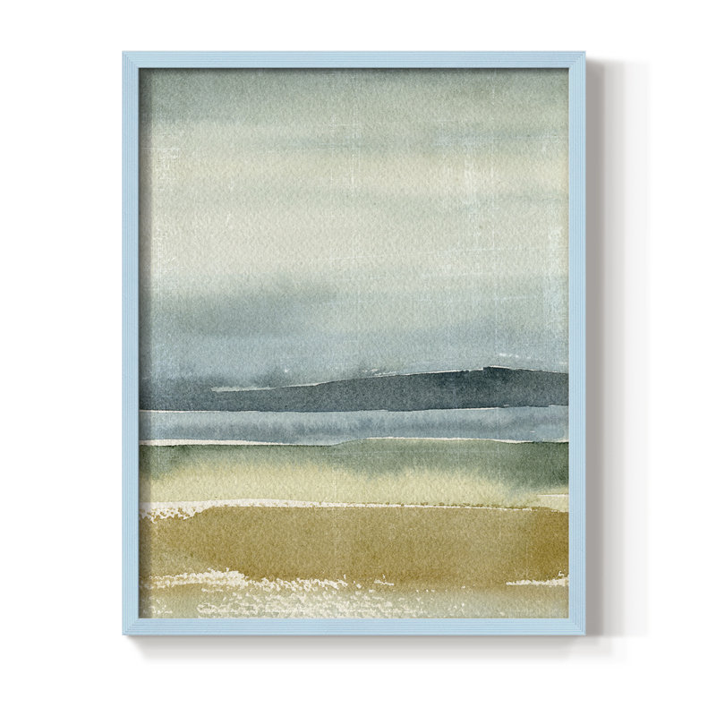 Ochre Perspectives I, reproduction encadrée - bois massif, Bleu, H 10 po x l 8 po