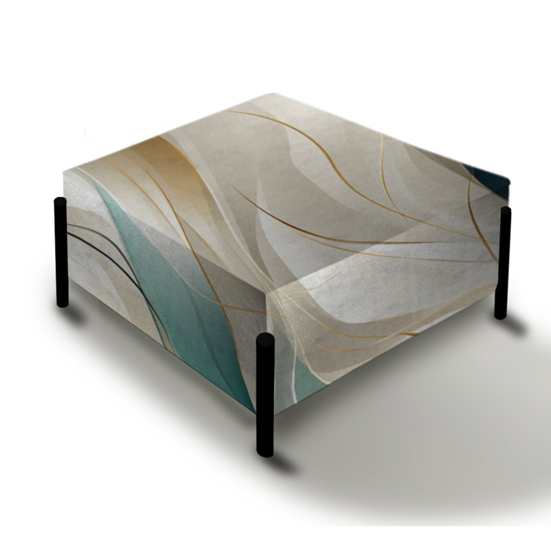 Subdued Elegance I - Grand repose-pieds carré abstrait