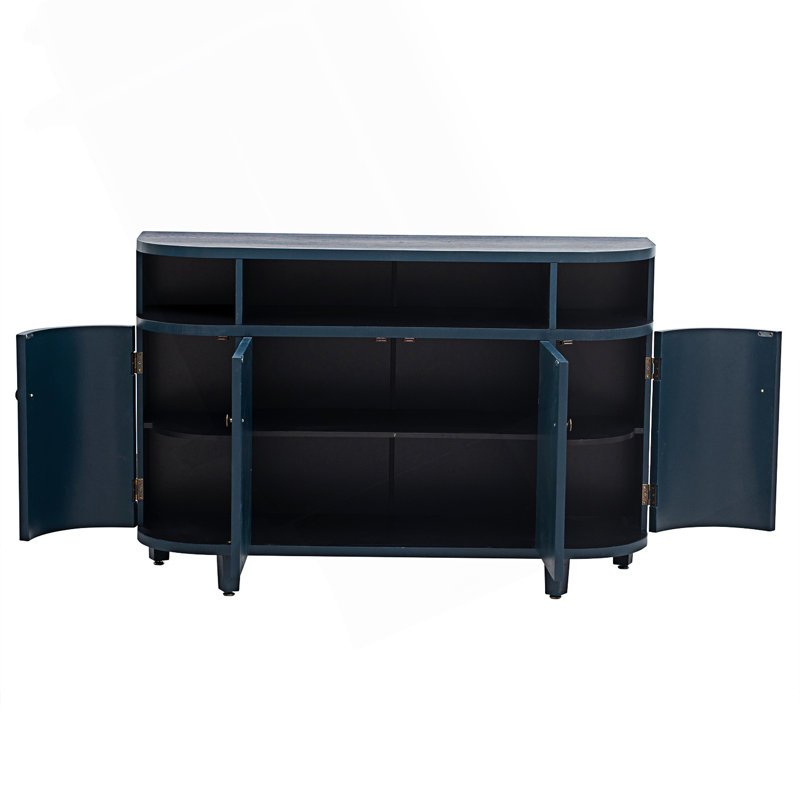 Armoire de rangement courbée avec quatre portes, Marine