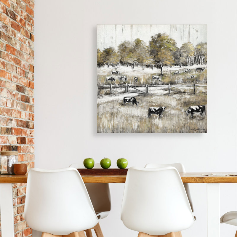 « lazy pâturage », peinture sur toile tendue, H 24 po x l 24 po x P 1,5 po