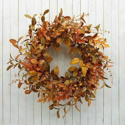 Artificial Fall Wreath for Front Door, Autumn Harvest Wreath for Home Décor, Seasonal Decoration for Door, Wall, and Entryway