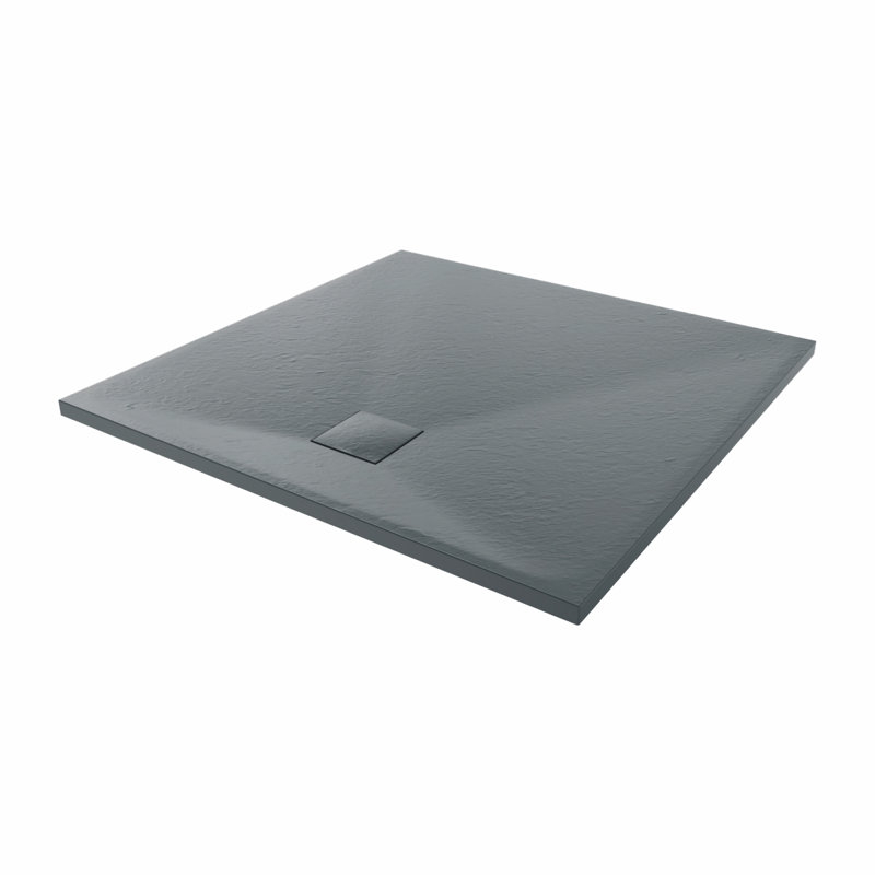 Rheeta Slate Shower Tray, Left, Anthracite, 90cm H x 90cm W x 3.2cm D