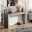 Console élégante avec motifs de grain naturel et pieds robustes-443686097