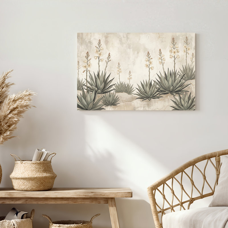 «Gallery Wrap», art mural sur toile pour le salon, la chambre à coucher, le bureau ou le vestibule - décoration murale décorative avec flore du désert