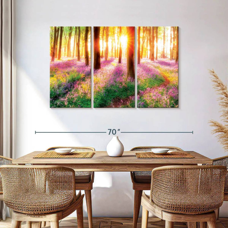 Harnek Sunlit Bluebell Forest, H 36 po x l 57 po