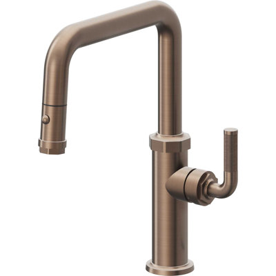 Descanso Kitchen Pull-Down Kitchen Faucet With Button Sprayer - Quad Spout