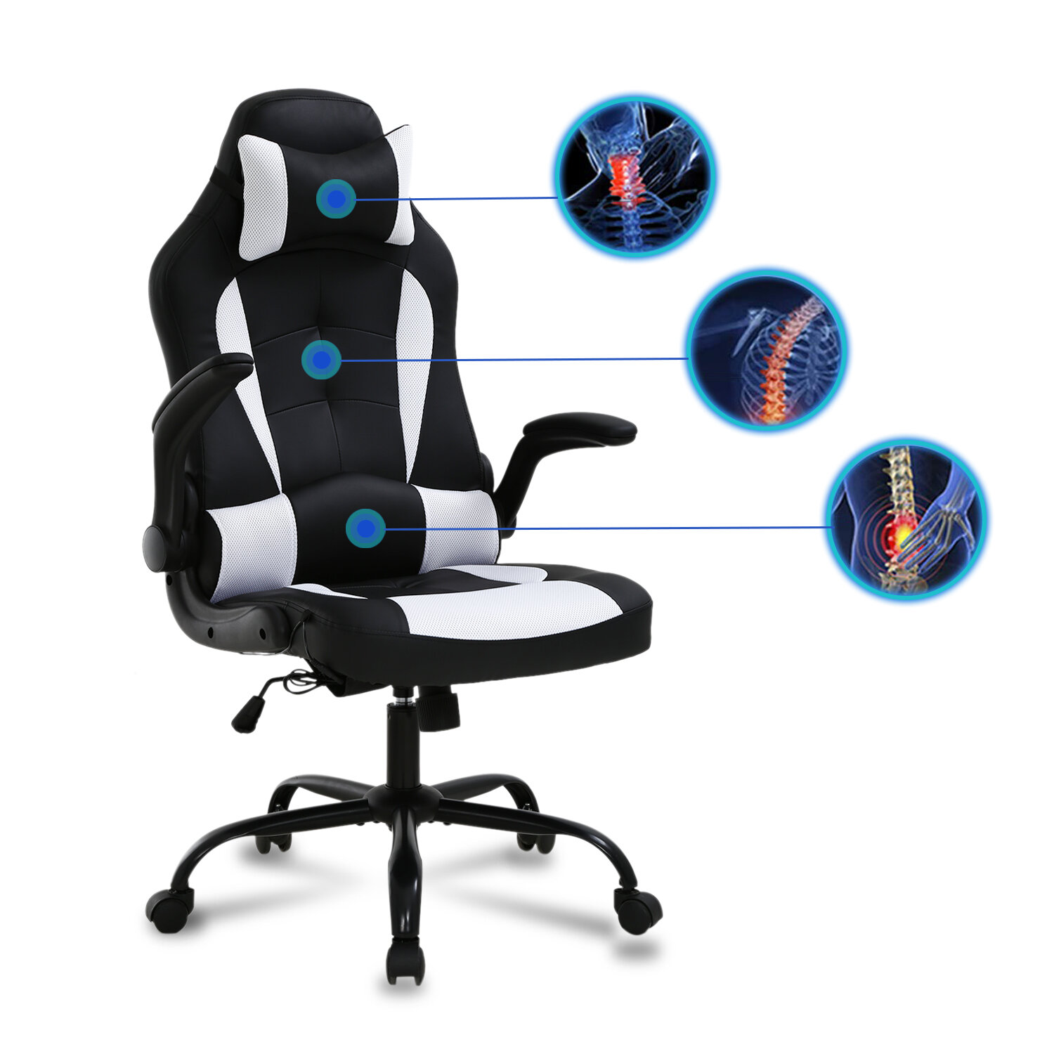 https://assets.wfcdn.com/im/51135376/compr-r85/1285/128549201/inbox-zero-adjustable-reclining-ergonomic-leather-swiveling-pc-racing-game-chair-in-whiteblack.jpg