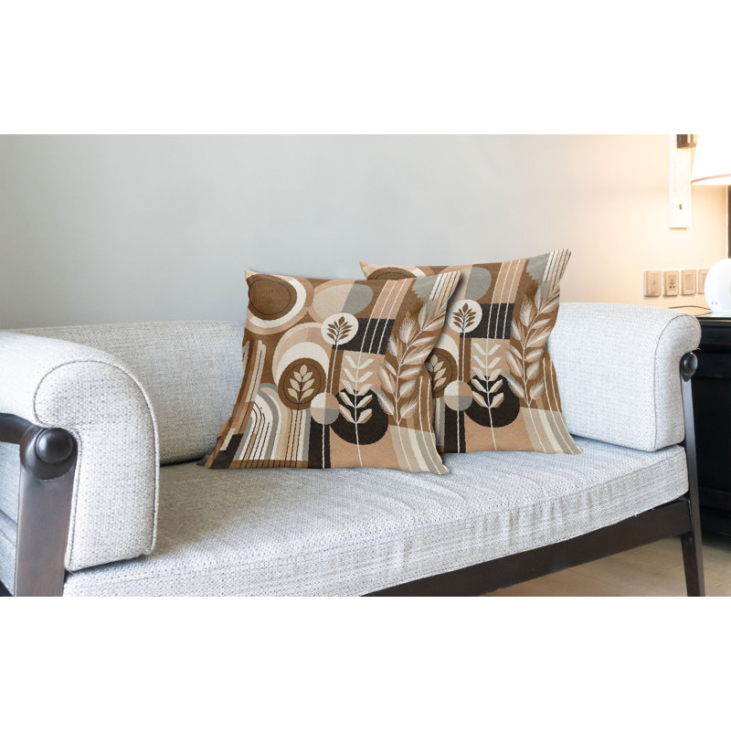 Ensemble de housses de coussin Ambesonne Monstera brun foncé, H 24 po x l 24 po, Carré