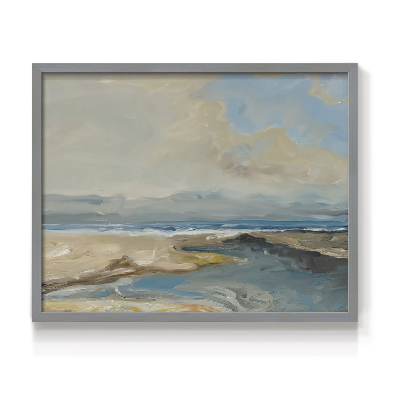 Lincoln Beach - Reproduction encadrée - Restickable, Gris, H 22 po x l 28 po