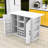 Kitchen Island with Foldable Top, Power Outlet and Wine Rack-1372614629