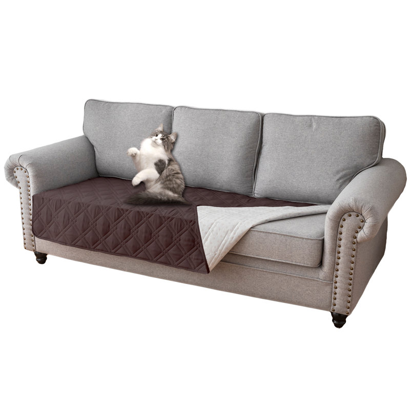 Housse pour canapé à coussins carrés/rectangulaires, Mélange de polyester brun, H 70 po x l 30 po x P 30 po