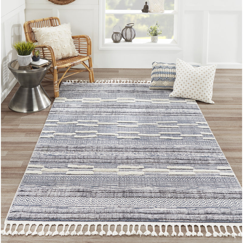 Adhnan Striped Indoor Rug, Rectangle 3'11" x 5'11"