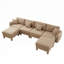 Canapé moderne en tissu avec accoudoirs courbés et 2 repose-pieds mobiles pour un confort optimal et un design élégant-668836120-668836125-668836323