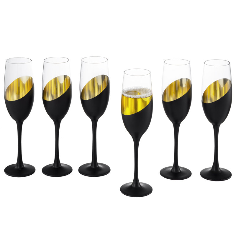 6 Piece 237ml Glass Flute Set
