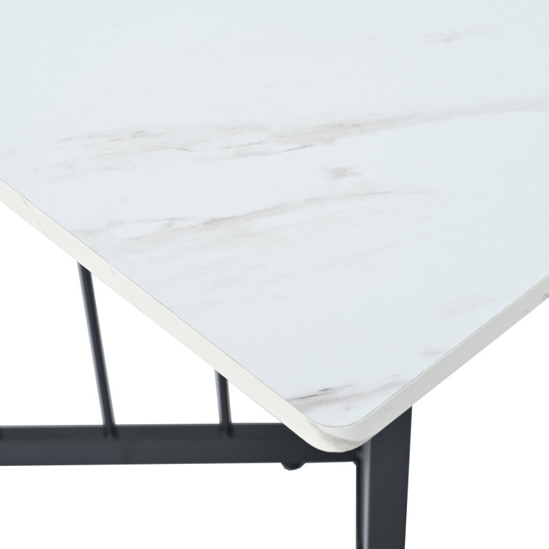 Glosco Metal Base Dining Table, Black