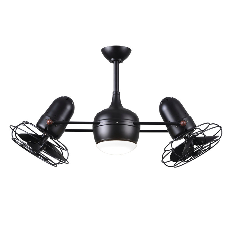 Dagny LED Downrod Ceiling Fan, Matte Black