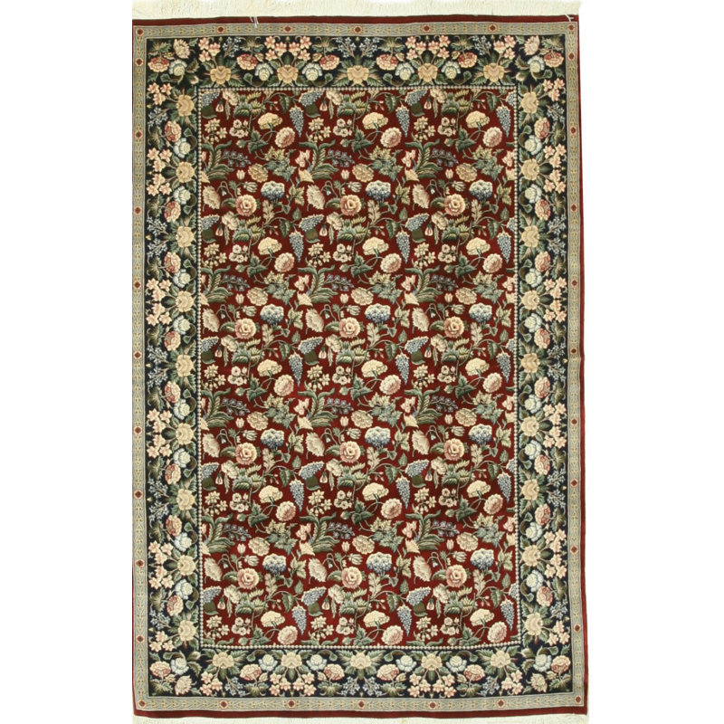 Tapis en laine noué à la main 8 x 8 po