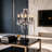  Farmhouse Tranditional Crystal Table Lamp 5-light Black Craft Candelabra Lighting Fixture