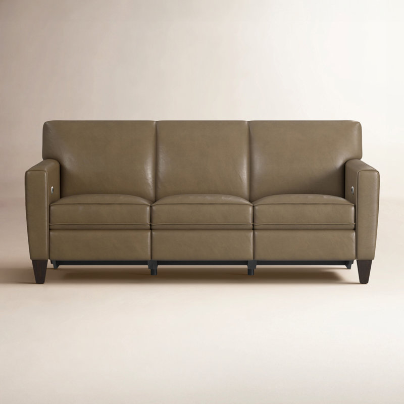 Osmin Foster Power Inclining Sofa, Brown Top Grain Leather