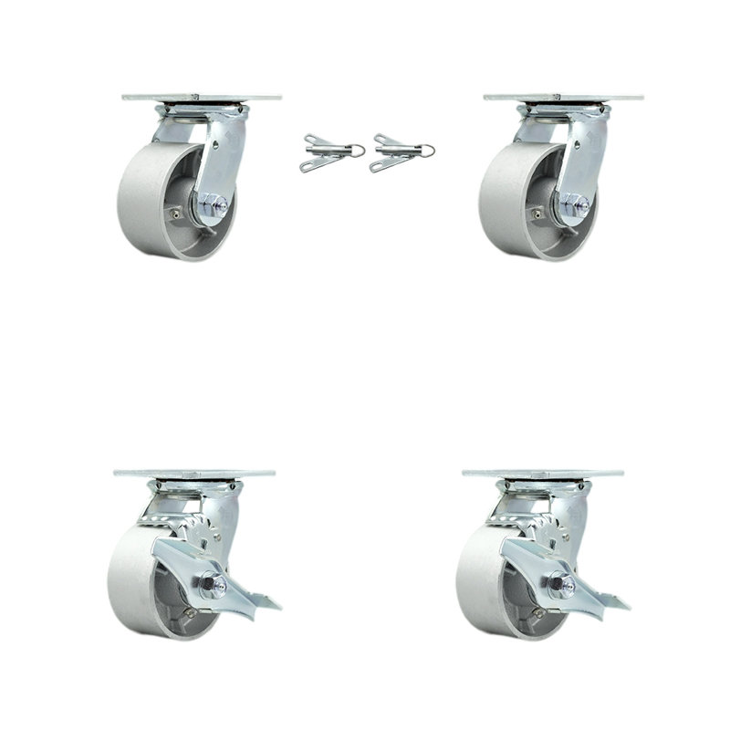 4 Piece Semi Steel Caster Set