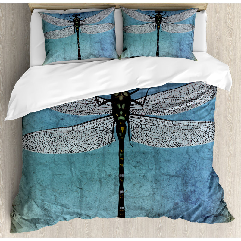 Dragonfly Farmhouse / Country Polyester Duvet Cover, King