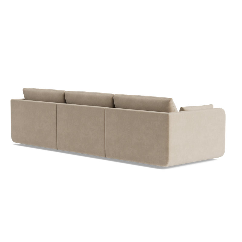 Eva Sofa With Chaise (116"), Velvet - Beige