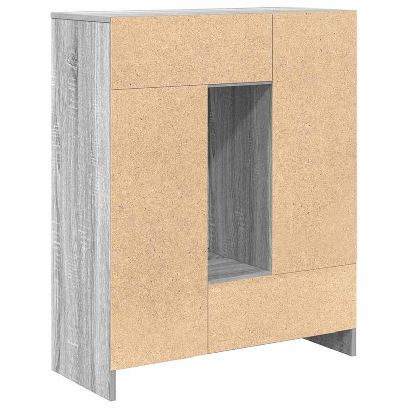 Sideboard With Drawers And Doors 73X31x90 Cm, Grey Sonoma
