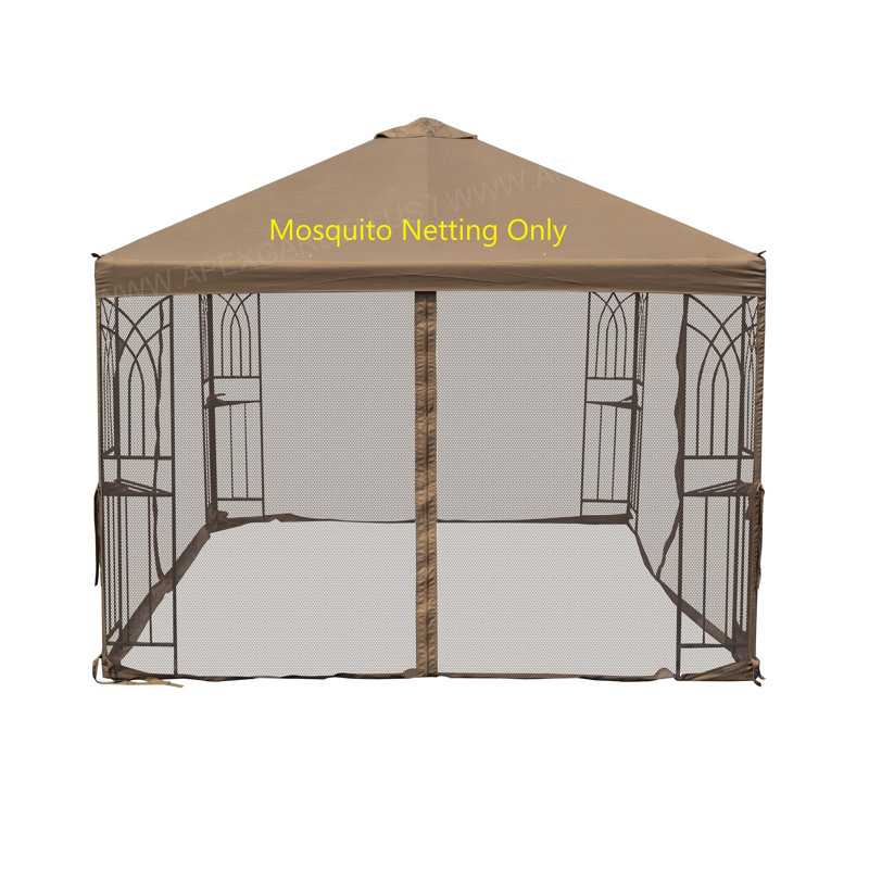 Universal 10 ft. x 10 ft. Gazebo Replacement Mosquito Netting, Tan