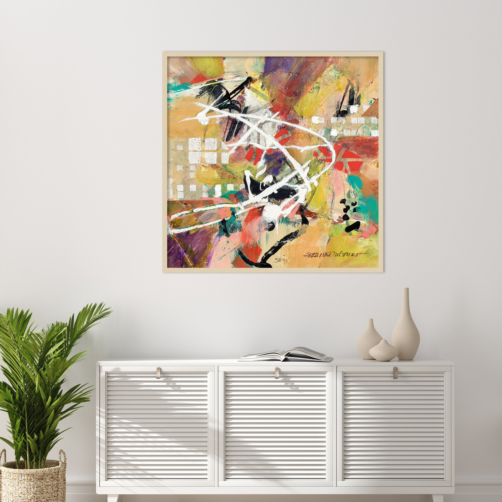 Boogie by Sutter Wood Framed Wall Art Print, Brown, 41" H x 41" W