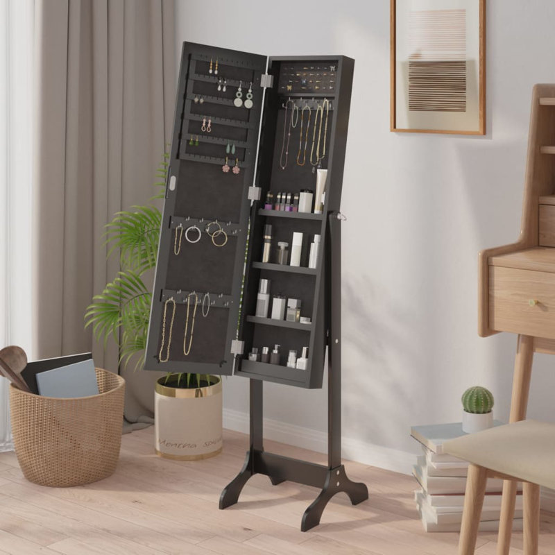 Perezville Freestanding Jewelry Armoire, Black