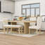 Ensemble de table de salle à manger 6 pièces, table extensible en bois avec rallonge amovible, 4 chaises rembourrées et banc