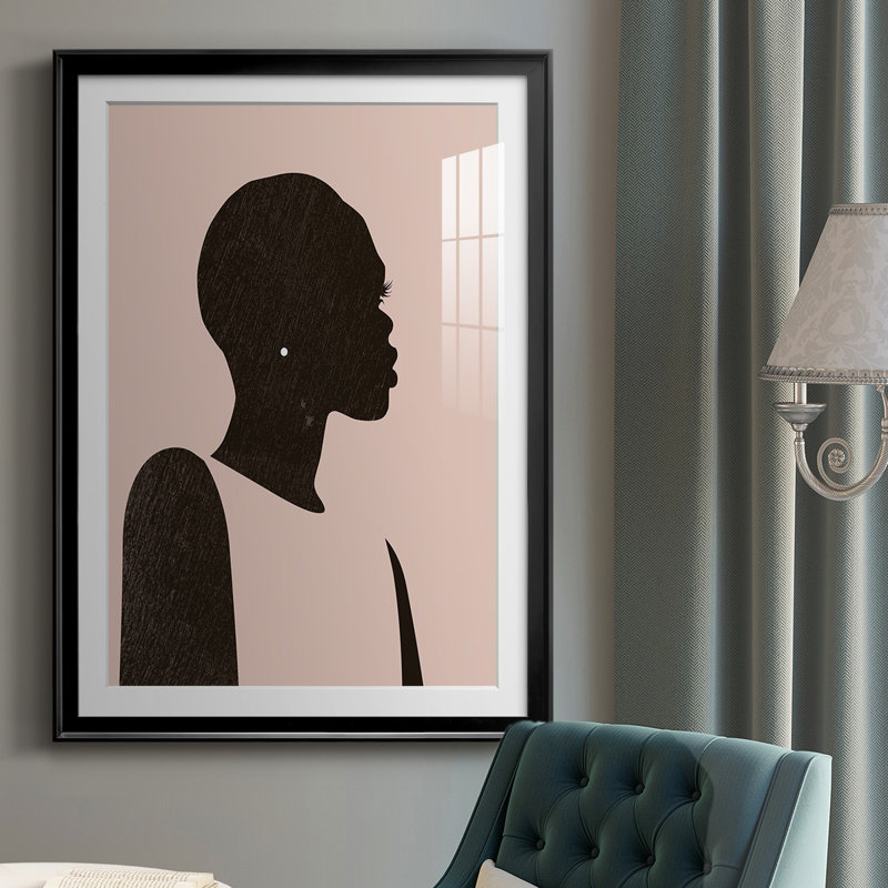 Silhouette rose II par - impression sur, H 42,5 po x l 30,5 po x P 1 po, Cadre noir
