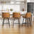 Modern Swivel Upholstered Counter Stool with Durable Metal Frame-381886286