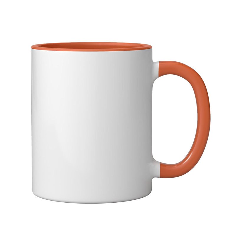 Butterfly With Flowers Ceramic Mug, 11oz, Orange