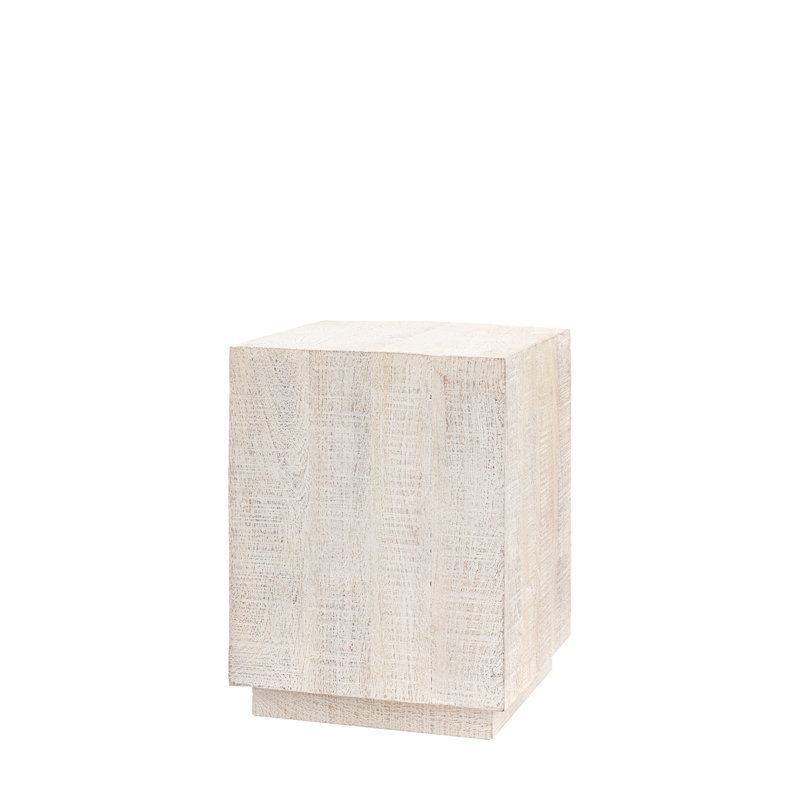 Farson Drum End Table, White