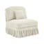 Sofa 1 place sans accoudoirs, recouvert de chenille, avec 1 coussin