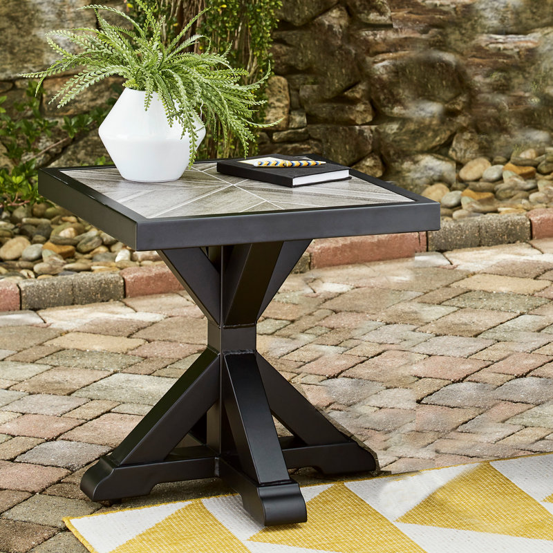 Danny Square Metal Outdoor Side Table , 22.25'' in. W 22.25'' in. D